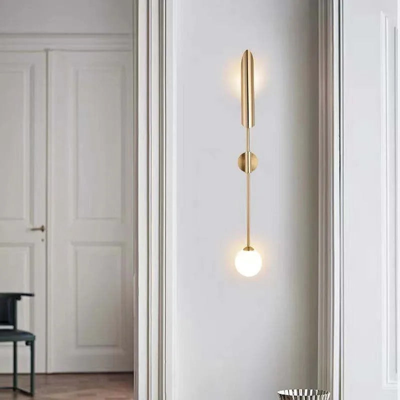 Lampă de perete Zorva de lux, cu două capete, aurie