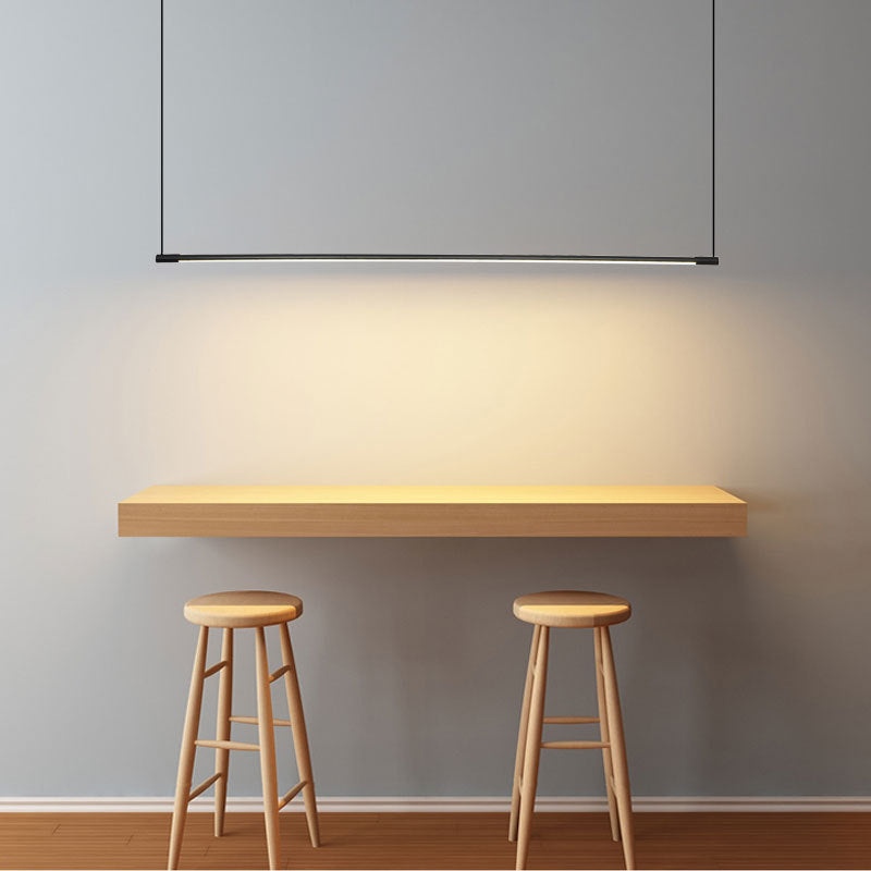 Lampă suspendată Miren, minimalistă, liniară, neagră