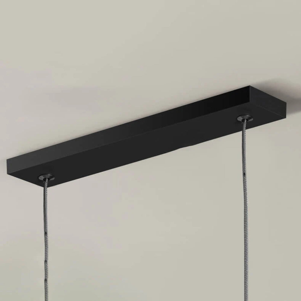 Lustră suspendată liniară modernă Sorev cu cadru dublu, Negru/Auriu